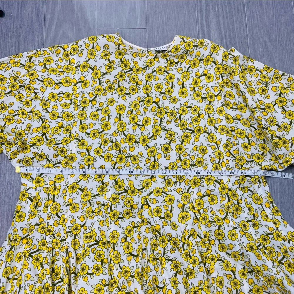 Rhode Resort Ella Yellow Floral Print Cotton Poplin Mini Dress M Boho No Belt - Picture 13 of 14